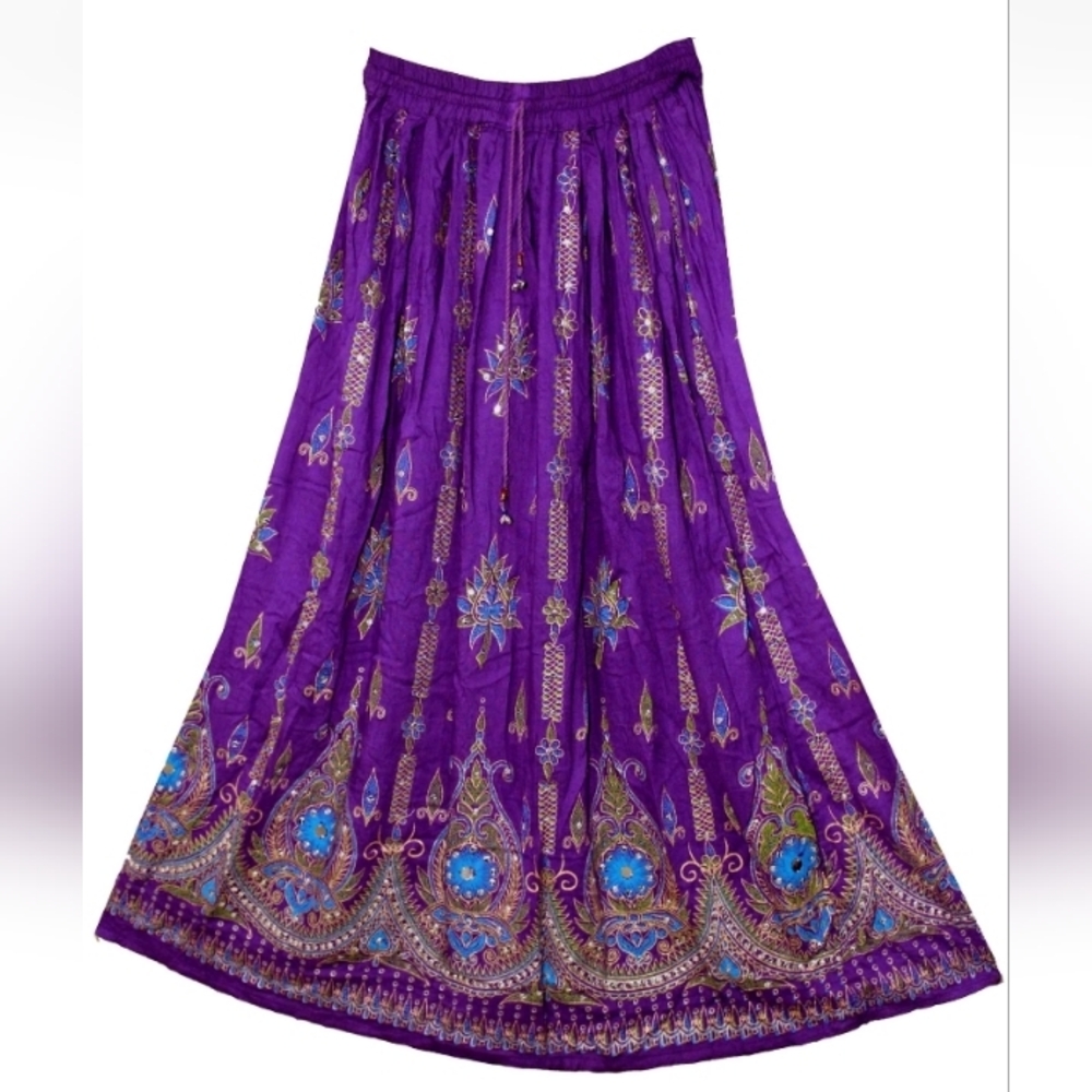 Purple Bohemian Maxi Skirt